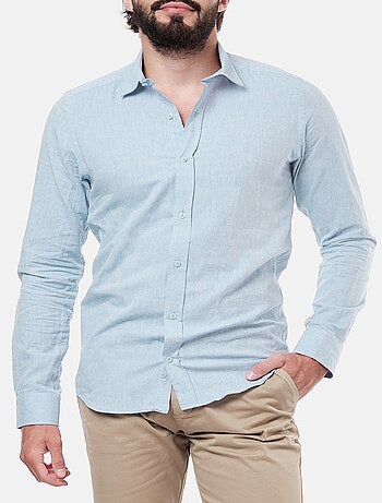 Camicia in cotone e lino