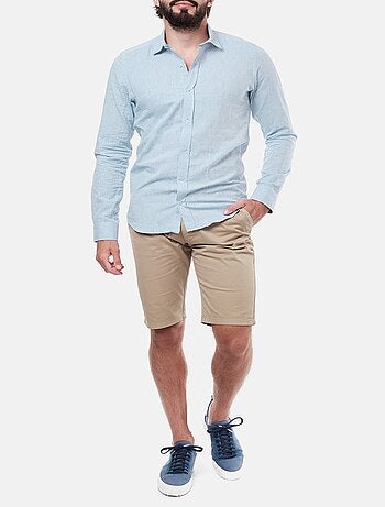 Camicia in cotone e lino