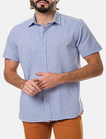 Camicia in cotone e lino
