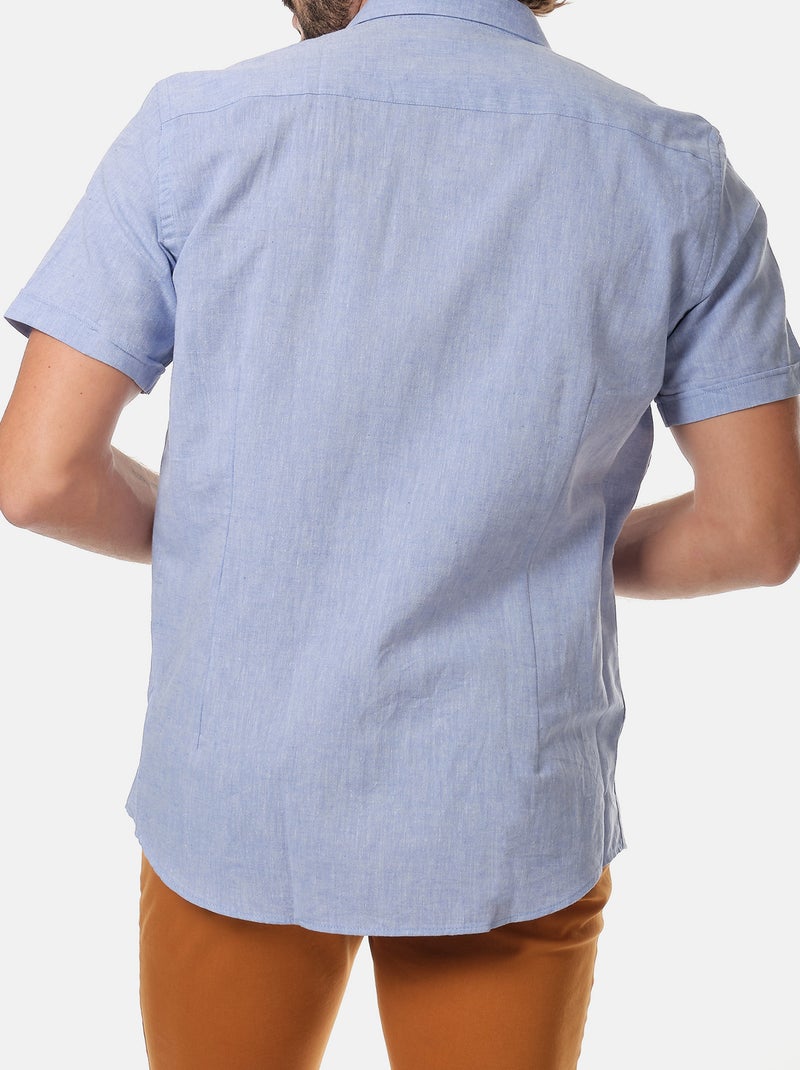 Camicia in cotone e lino Blu denim - Kiabi