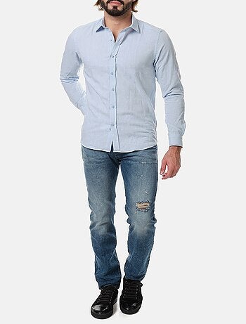 Camicia in cotone e lino