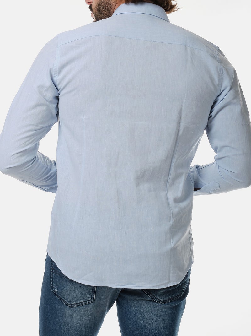 Camicia in cotone e lino Blu - Kiabi