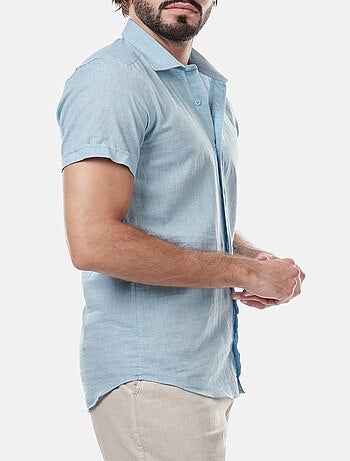 Camicia in cotone e lino