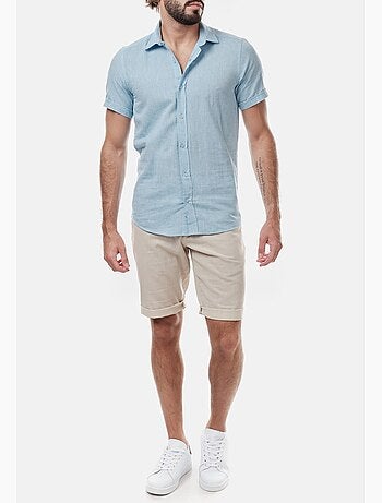 Camicia in cotone e lino