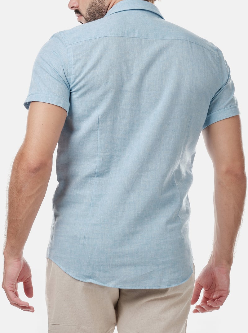 Camicia in cotone e lino Blu - Kiabi