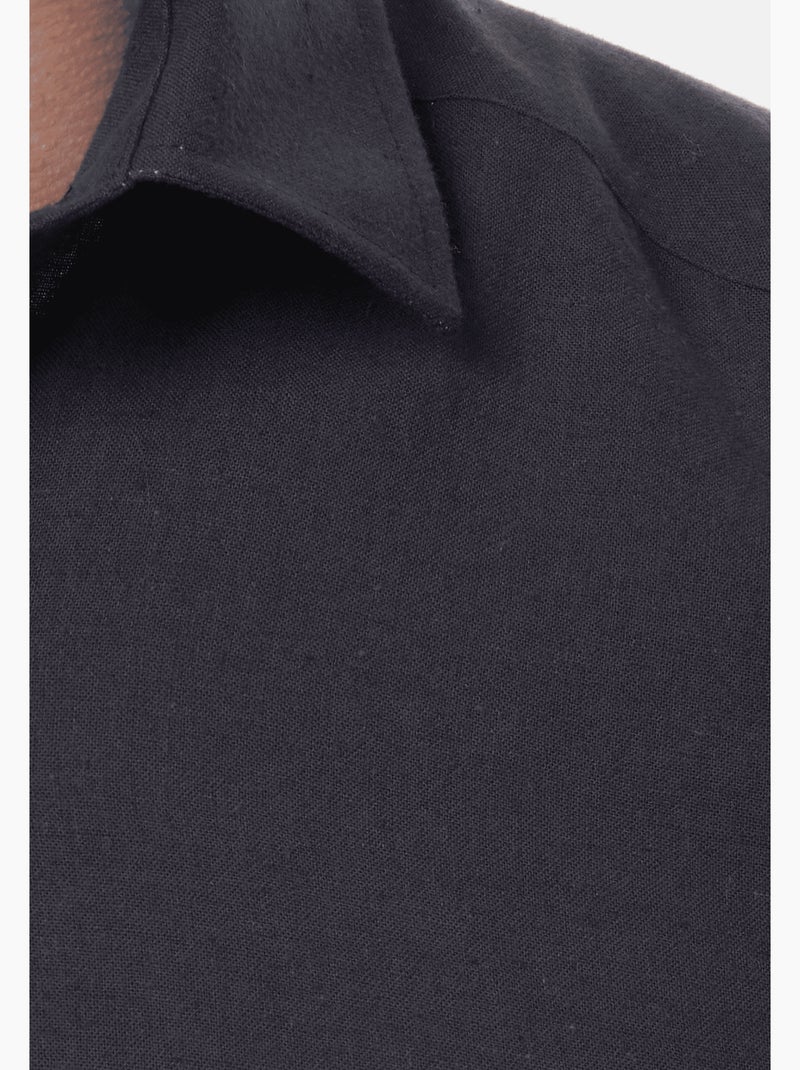 Camicia in cotone e lino Blu scuro - Kiabi