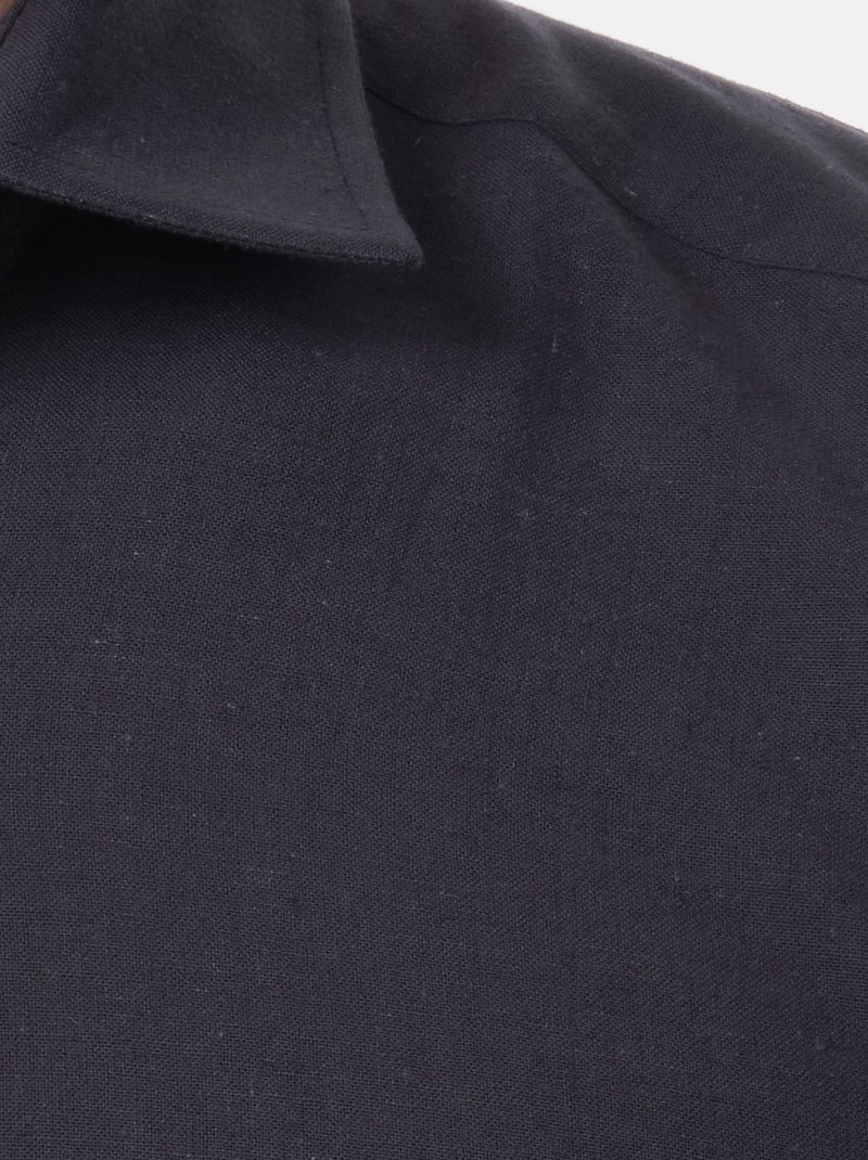Camicia in cotone e lino Blu scuro - Kiabi