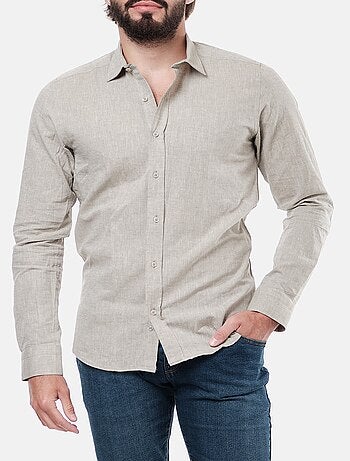 Camicia in cotone e lino