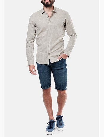 Camicia in cotone e lino