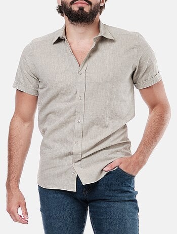 Camicia in cotone e lino