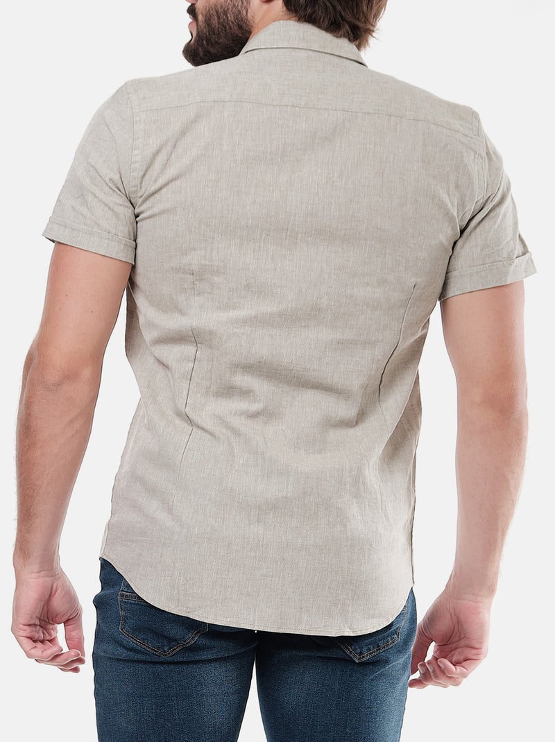 Camicia in cotone e lino Cachi - Kiabi