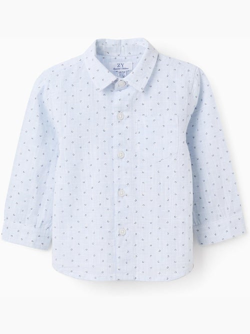 Camicia in cotone e lino con motivo a cerchi - Kiabi