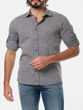 Camicia in cotone e lino