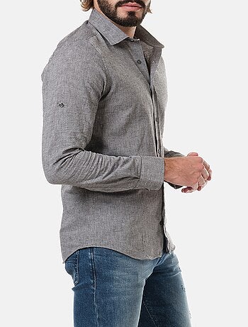 Camicia in cotone e lino