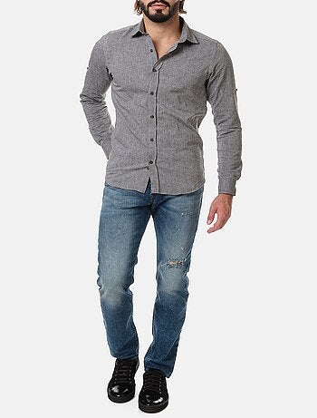 Camicia in cotone e lino