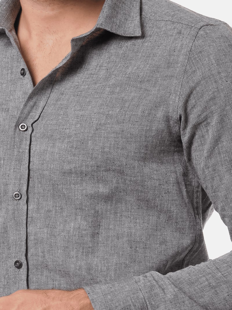 Camicia in cotone e lino Grigio antracite - Kiabi