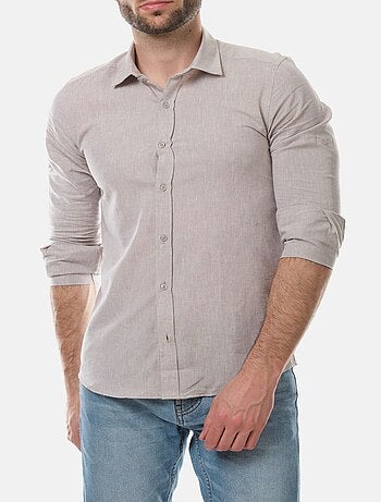 Camicia in cotone e lino