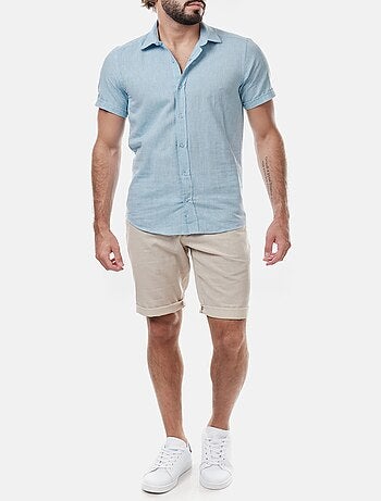 Camicia in cotone e lino