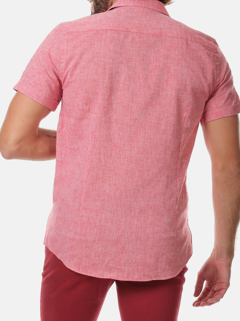 Camicia in cotone e lino Rosso - Kiabi