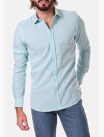 Camicia in cotone e lino