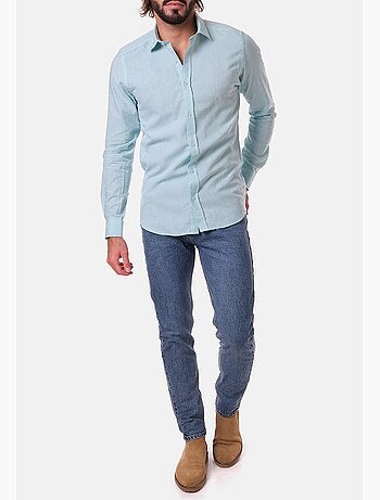 Camicia in cotone e lino