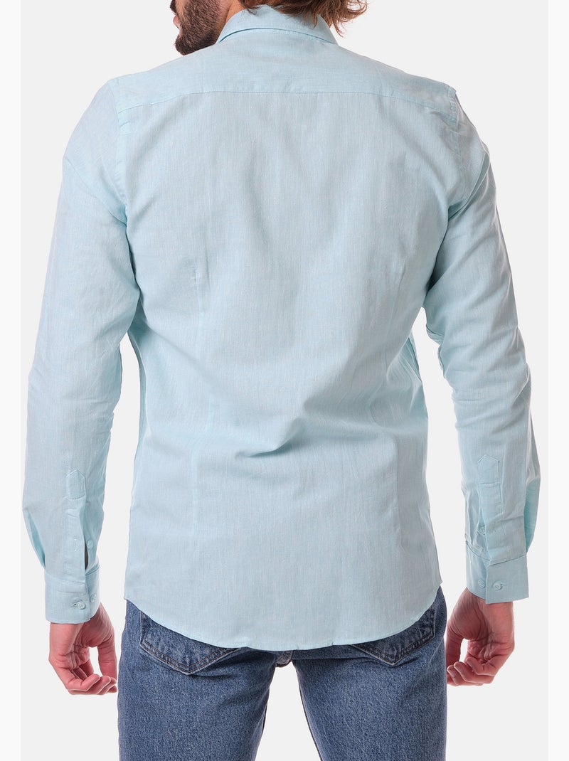 Camicia in cotone e lino Verde - Kiabi