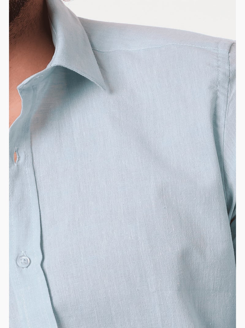 Camicia in cotone e lino Verde - Kiabi