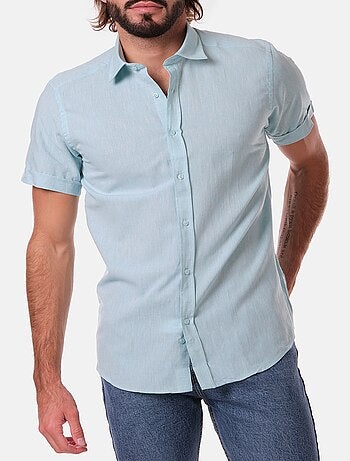 Camicia in cotone e lino