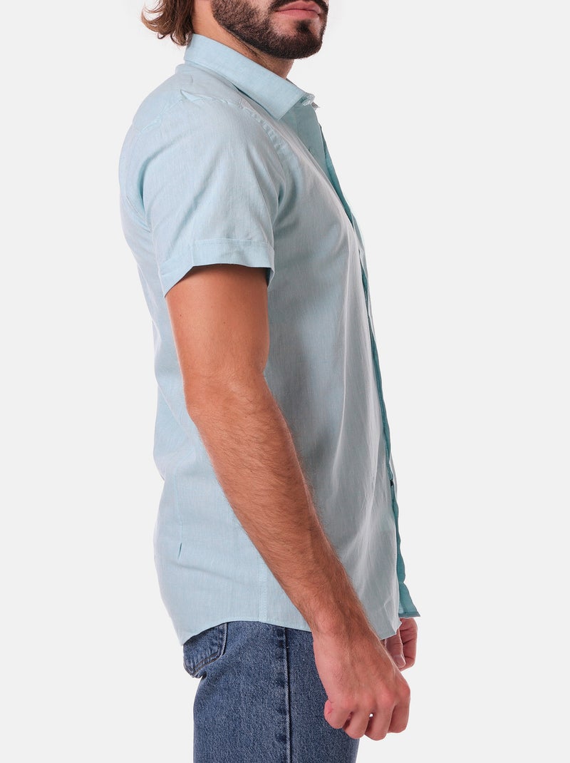 Camicia in cotone e lino Verde - Kiabi