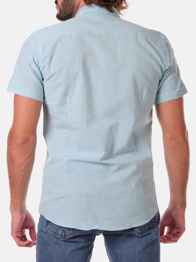 Camicia in cotone e lino Verde - Kiabi