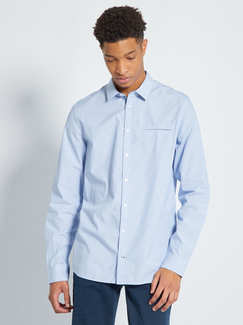 Camicia in cotone fil à fil + 190 cm BLU - Kiabi