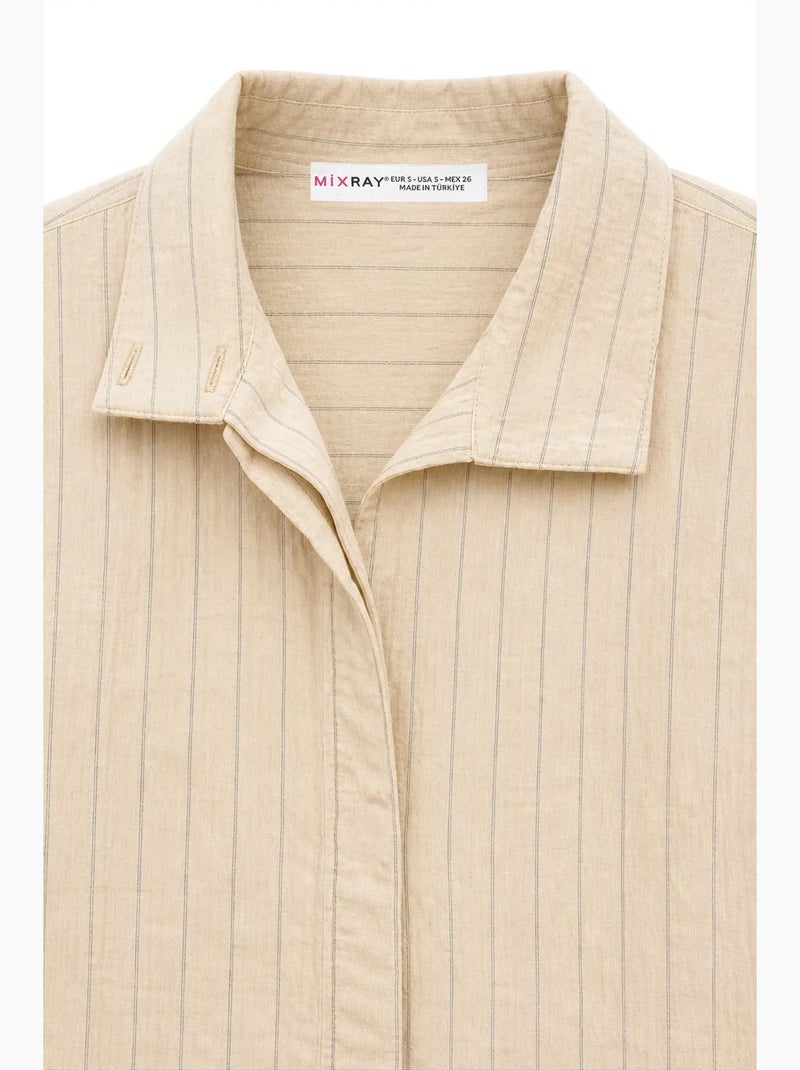 Camicia in cotone mixray Beige argilla - Kiabi