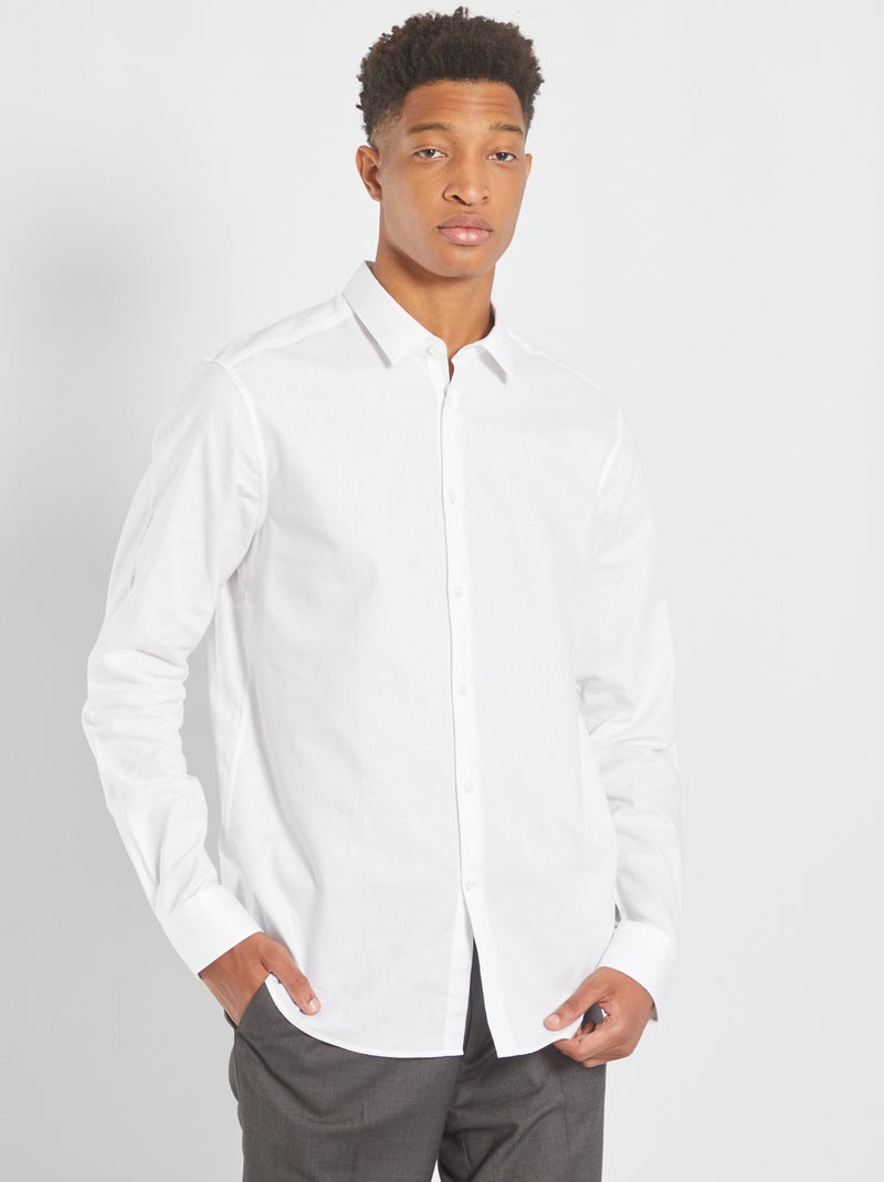 Camicia in cotone oxford + 190 cm BIANCO - Kiabi