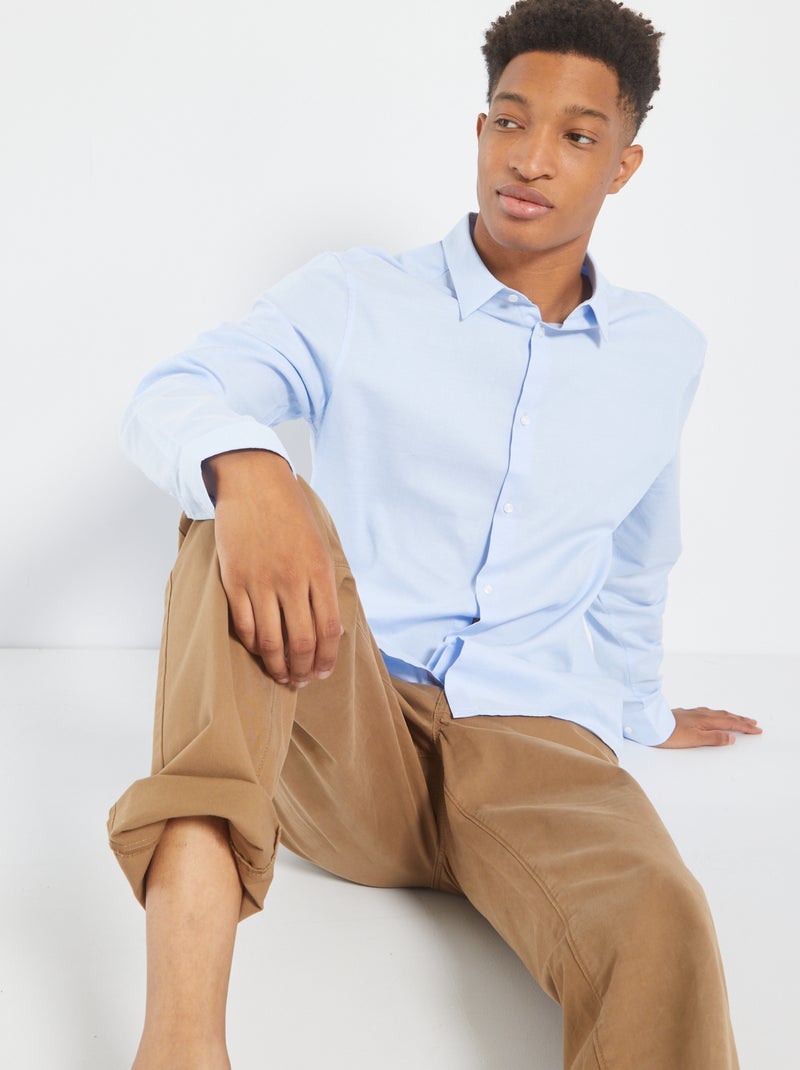 Camicia in cotone oxford + 190 cm grigio blu - Kiabi