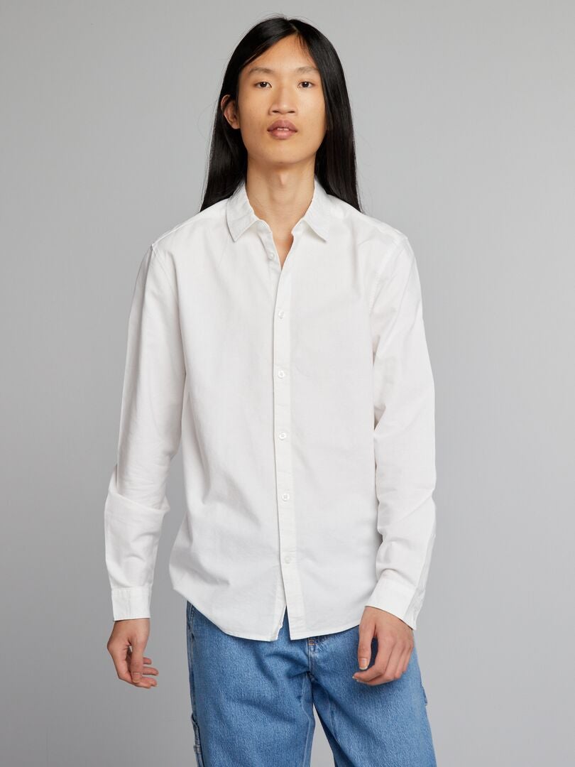 Camicia in cotone oxford Bianco - Kiabi