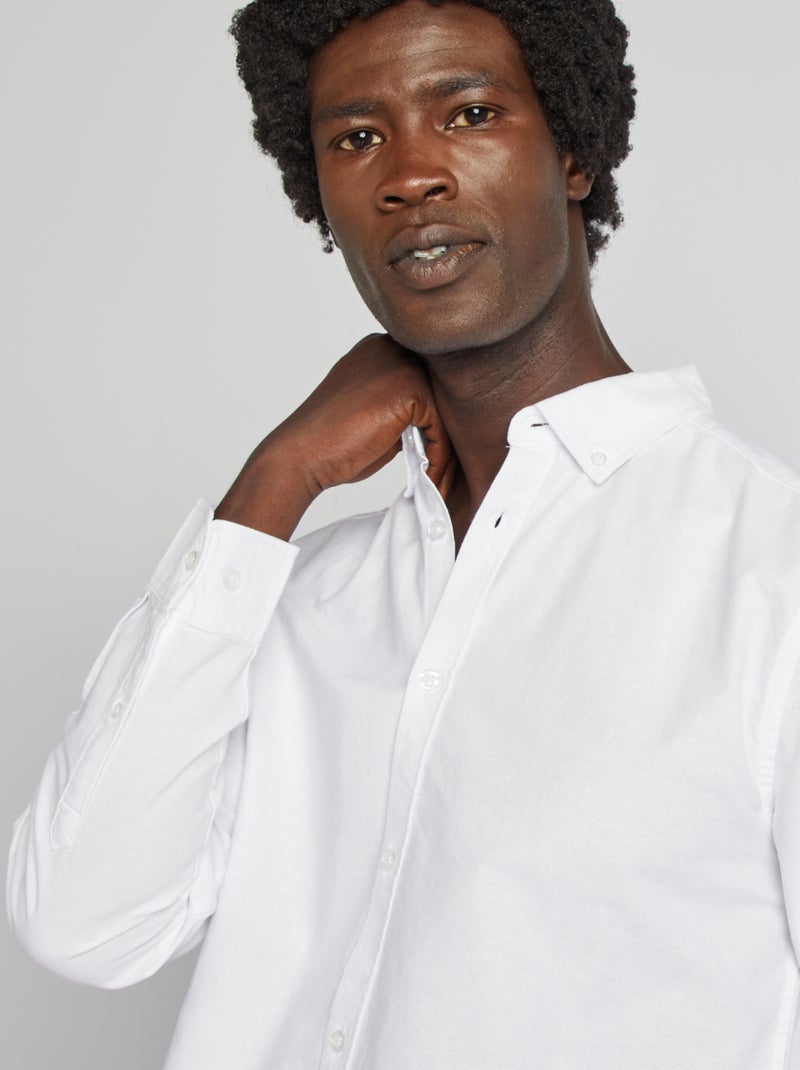 Camicia in cotone oxford regular fit bianco - Kiabi
