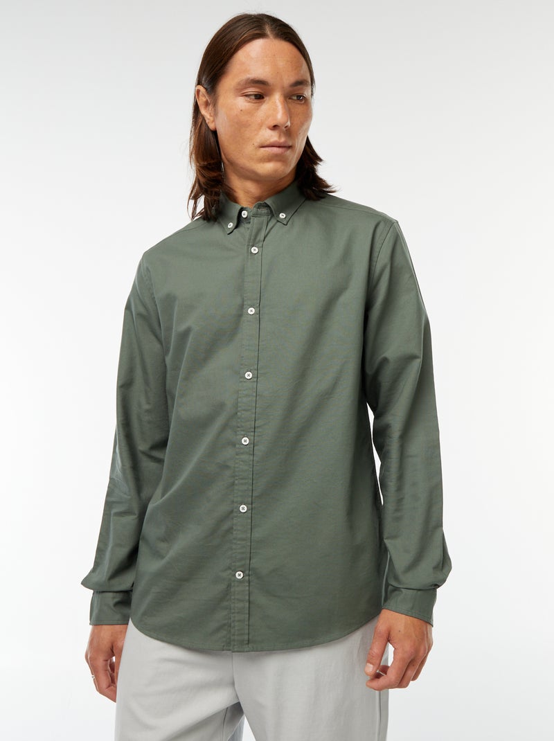 Camicia in cotone oxford regular fit Verde - Kiabi