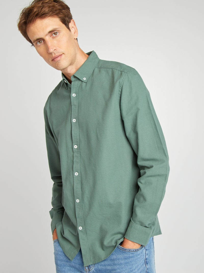 Camicia in cotone oxford regular fit VERDE - Kiabi