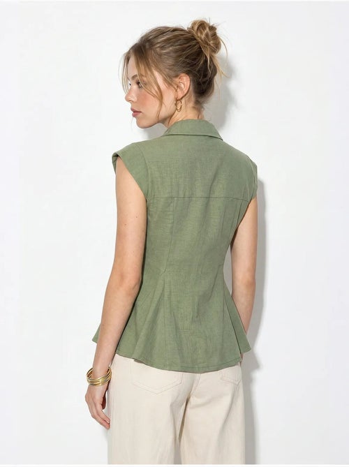 Camicia in cotone senza maniche aderente lucci - Kiabi Camicia in cotone senza maniche aderente lucci - Kiabi