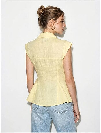 Camicia in cotone senza maniche aderente lucci