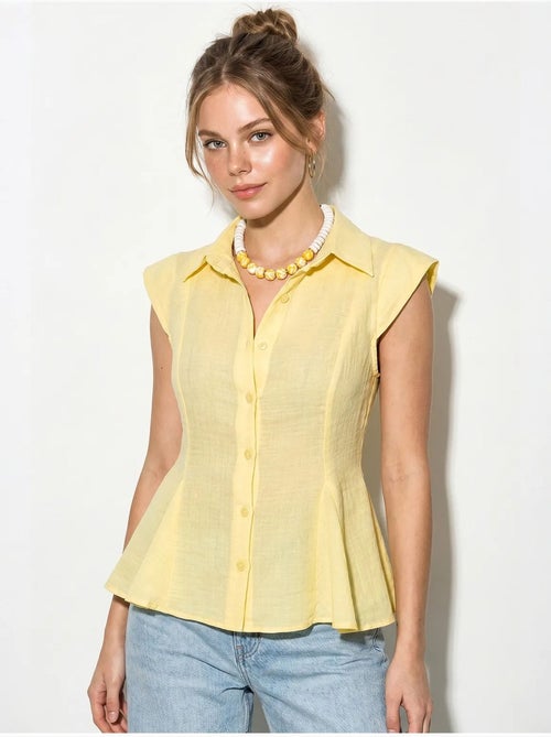 Camicia in cotone senza maniche aderente lucci - Kiabi Camicia in cotone senza maniche aderente lucci - Kiabi