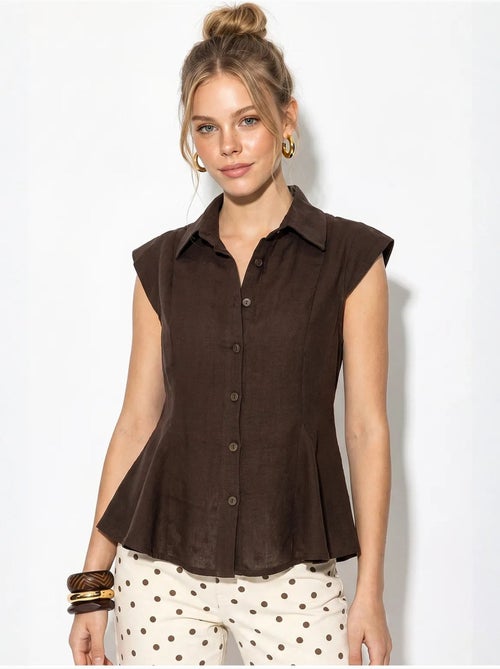 Camicia in cotone senza maniche aderente lucci - Kiabi Camicia in cotone senza maniche aderente lucci - Kiabi