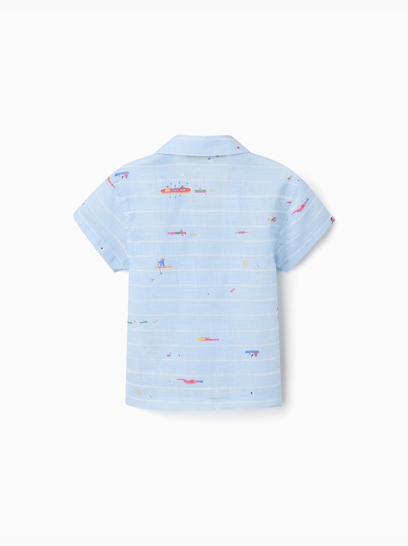 Camicia in cotone stampato Carolina Celas x Zippy Blu chiaro - Kiabi