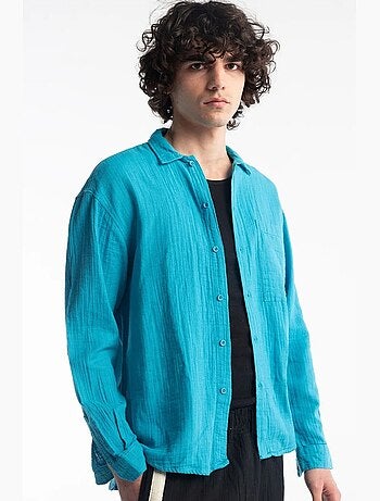 Camicia in cotone testurizzato dalla vestibilità rilassata giesto