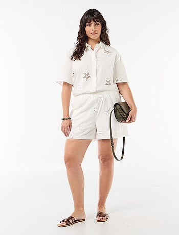 Camicia in cotone traforata