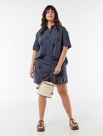 Camicia in cotone traforata