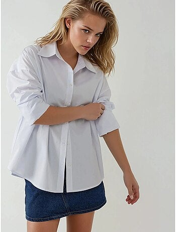 Camicia in cotone vestibilità regolare con bottoni hiccup
