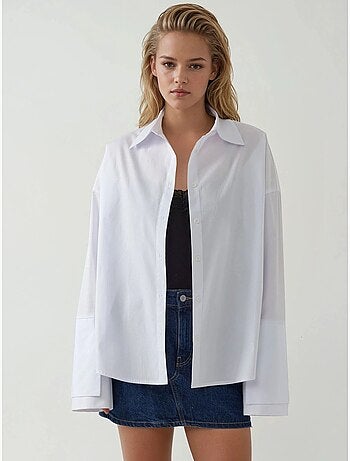 Camicia in cotone vestibilità regolare con bottoni hiccup