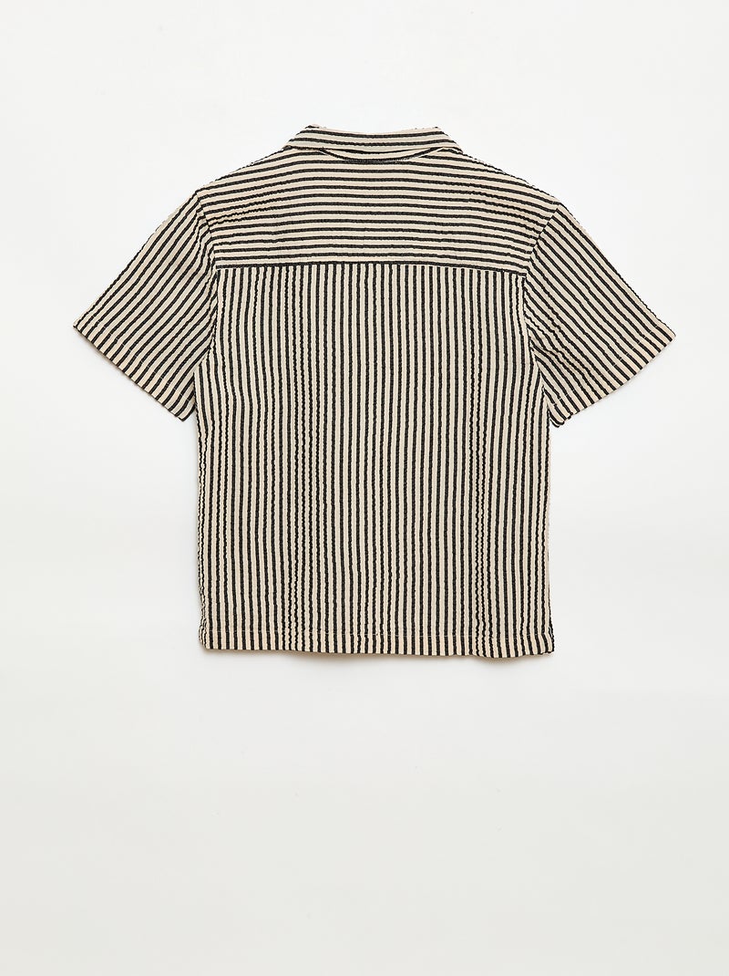 Camicia in crêpe a maniche corte Beige - Kiabi