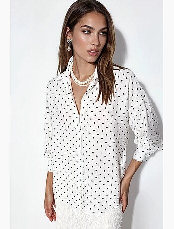 Camicia in crêpe a pois oversize bdart